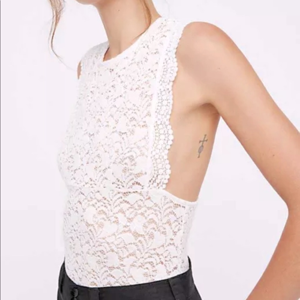 Free People Ivory Lace Top